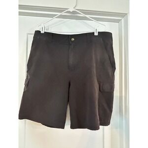 ORVIS Cargo Shorts Mens 38 Black Polyester Zip Pocket Outdoor Casual Fishing